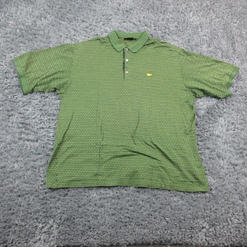 Bobby Jones Polo Shirt Mens 2XL Green Geometric Argyle Golf Casual Performance